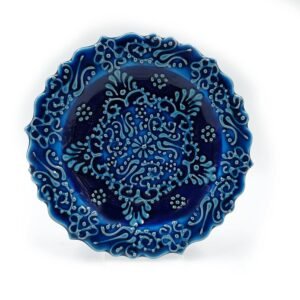 Royal Turkish Ceramic Handmade Plate, Wall Hanging Blue