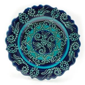 Royal Turkish Handmade Firuze Plate, Wall Hanging (18x18x2.5cm)